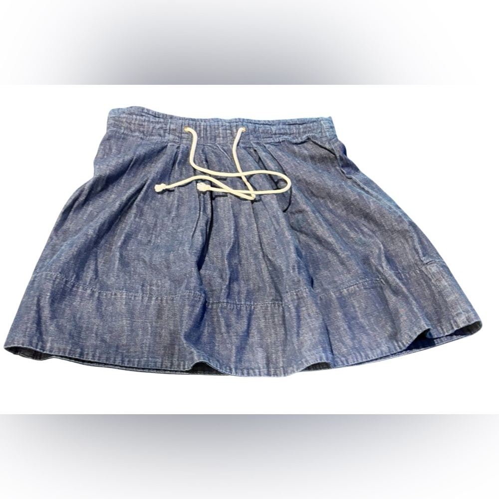 ⭐️MERONA MEDIUM WASH DENIM SKIRT ELASTIC WAIST DRAWSTRING SIZE SMALL⭐️